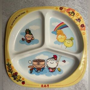 Din Tai Fung Melamine Kids Children Divided Plate Taiwan 808 Shun Ta